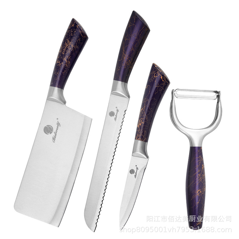 Knife Set 4-Piece Home Kitchen Knife Set Kitchen Chopping And Slicing Knife With Peeler Gift Knife Set Item Picture