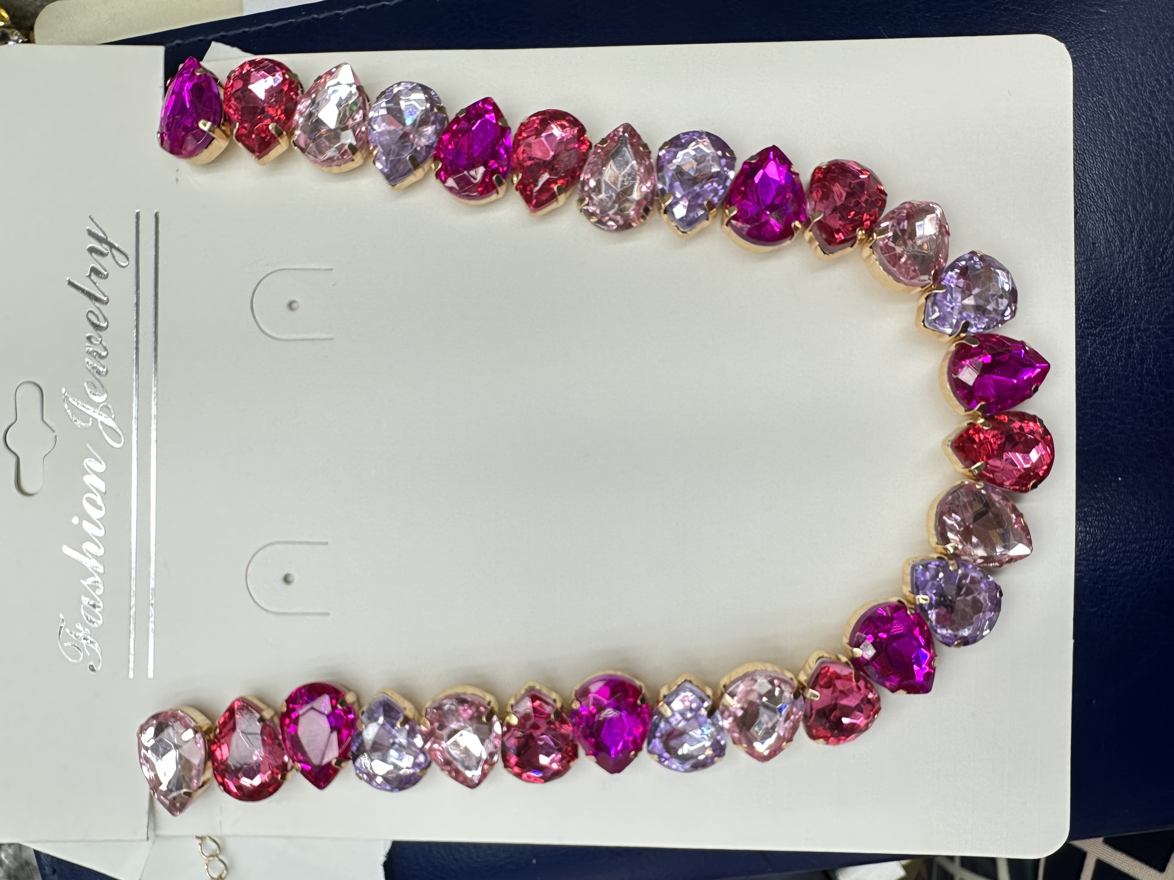 European and American simple full-diamond colorful necklace, versatile vacation accessory, acrylic rectangular diamond cxzs