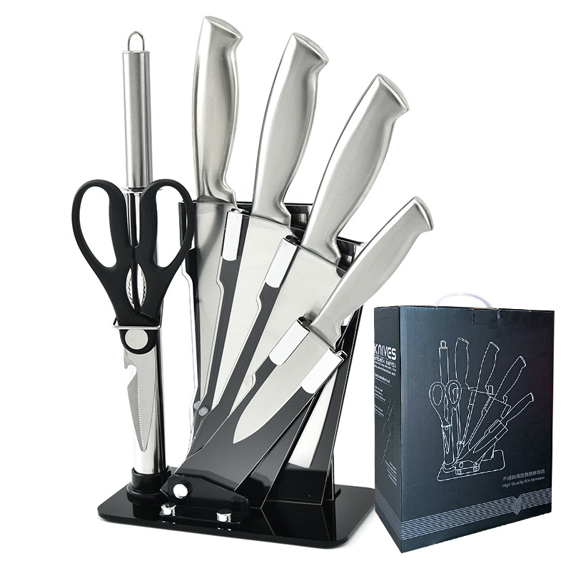 Stock Source Factory Stainless Steel Cutter Set 7-Piece Stainless Steel Kitchen Knife Carving Knife Scissors Gift Set Item Picture