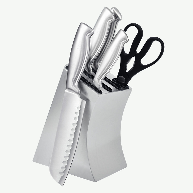 Stock Source Factory Stainless Steel Cutter Set 7-Piece Stainless Steel Kitchen Knife Carving Knife Scissors Gift Set Application Scenario