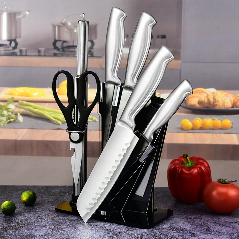 Stock Source Factory Stainless Steel Cutter Set 7-Piece Stainless Steel Kitchen Knife Carving Knife Scissors Gift Set details Picture