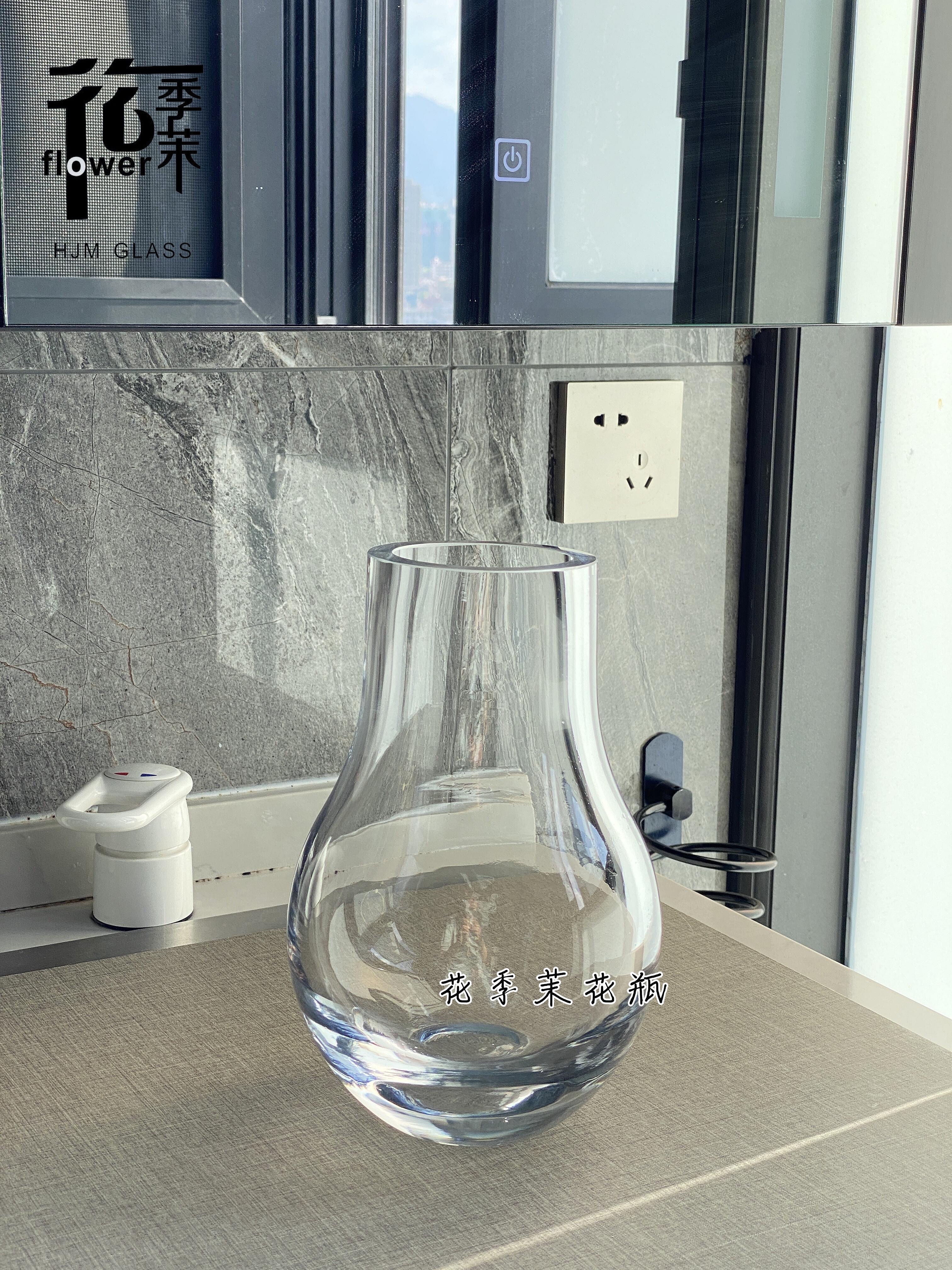 HJM- Modern, simple and light luxury new thickened transparent glass vase, home living room coffee table, model room decoration, flower arrangement, hydroponic creative display wholesale Item Picture