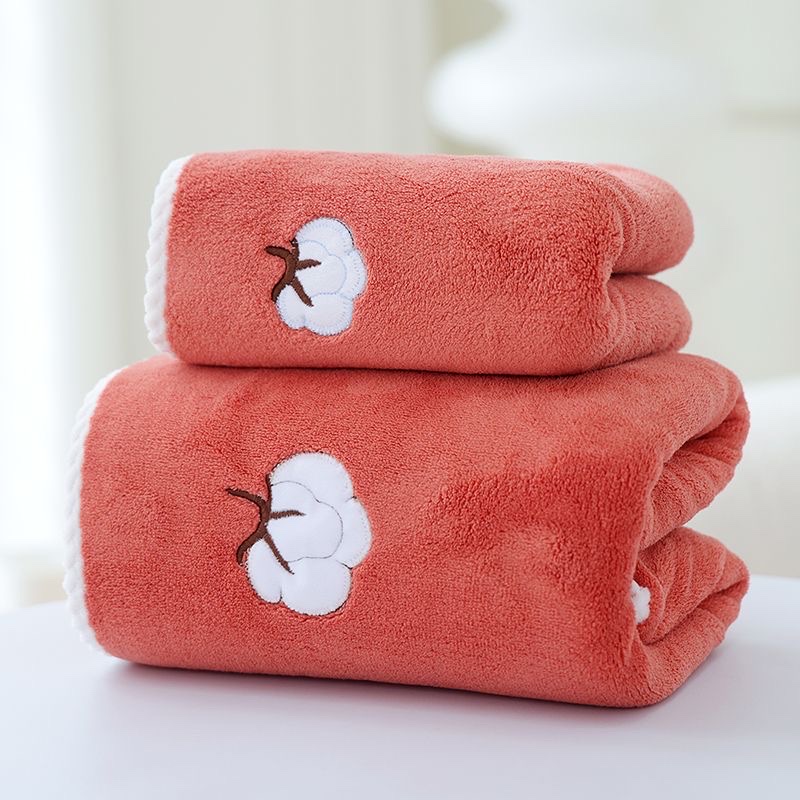 Toalla engrosada toalla de baño toalla de algodón bordada baño absorbente fuerte piel amiga velocidad de secado ultra suave dormitorio masculino y femenino hogar estudiante Item Picture