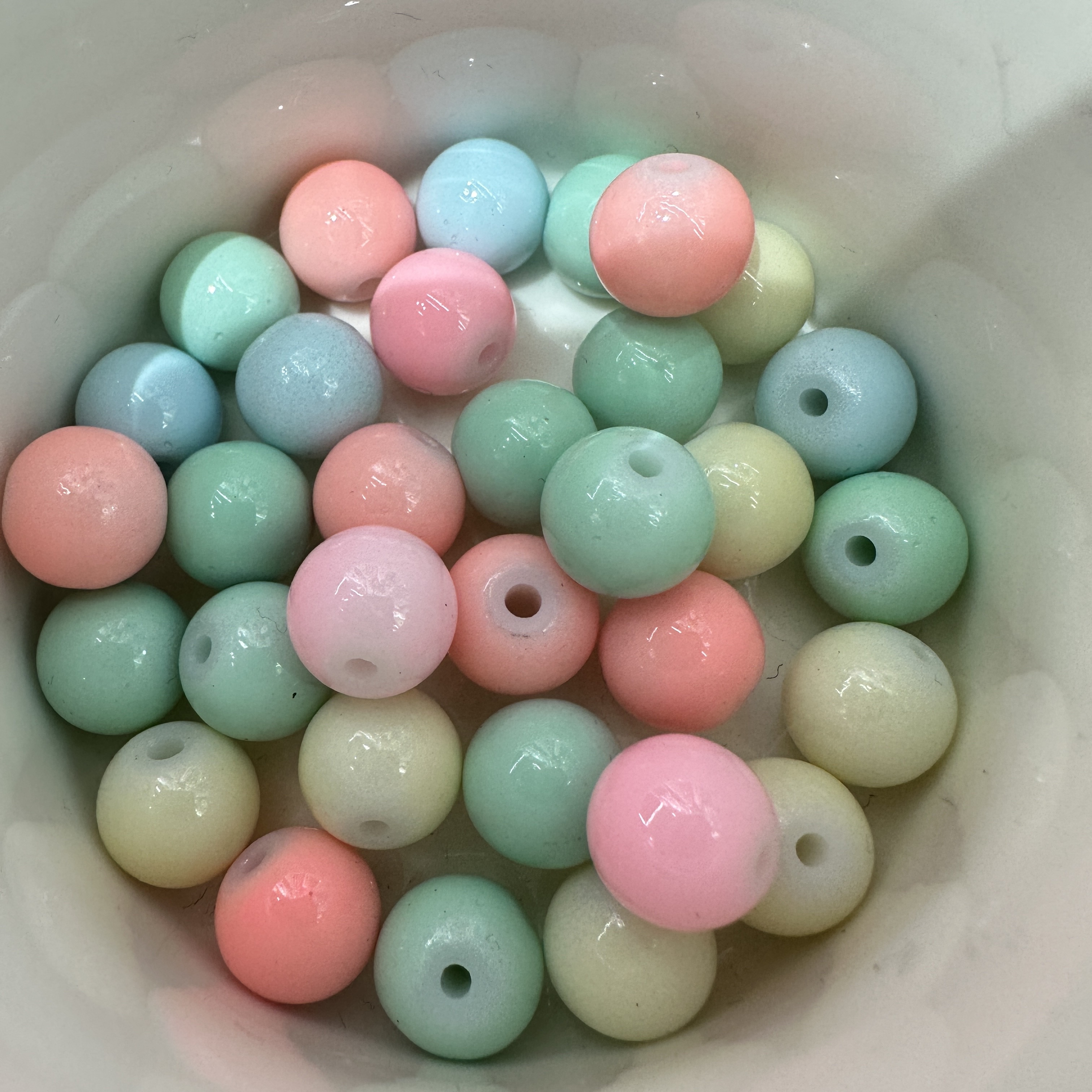 10mm manufacturer wholesale macaron glass round beads, glass beads, children's diy handcrafted accessories, loose beads wholesale Specification image