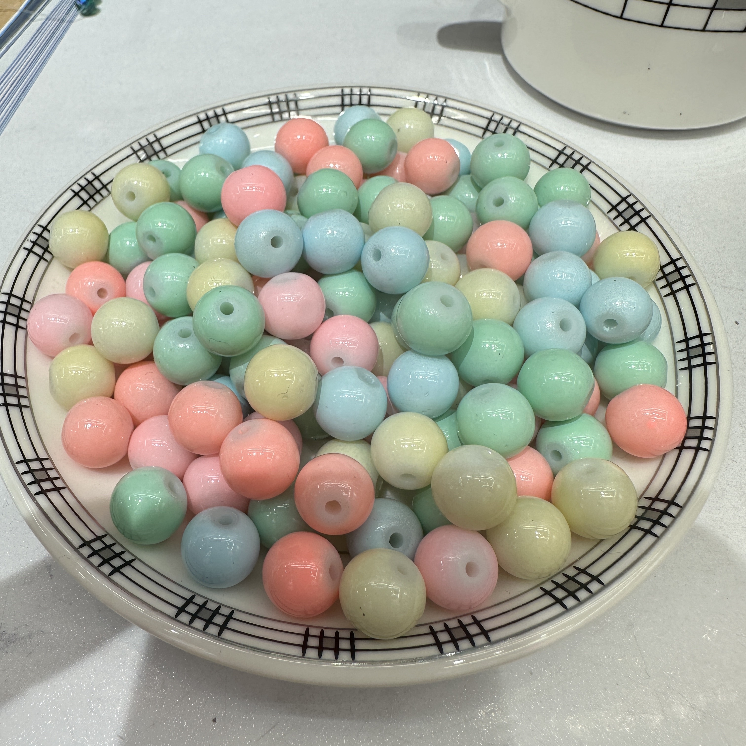 10mm manufacturer wholesale macaron glass round beads, glass beads, children's diy handcrafted accessories, loose beads wholesale