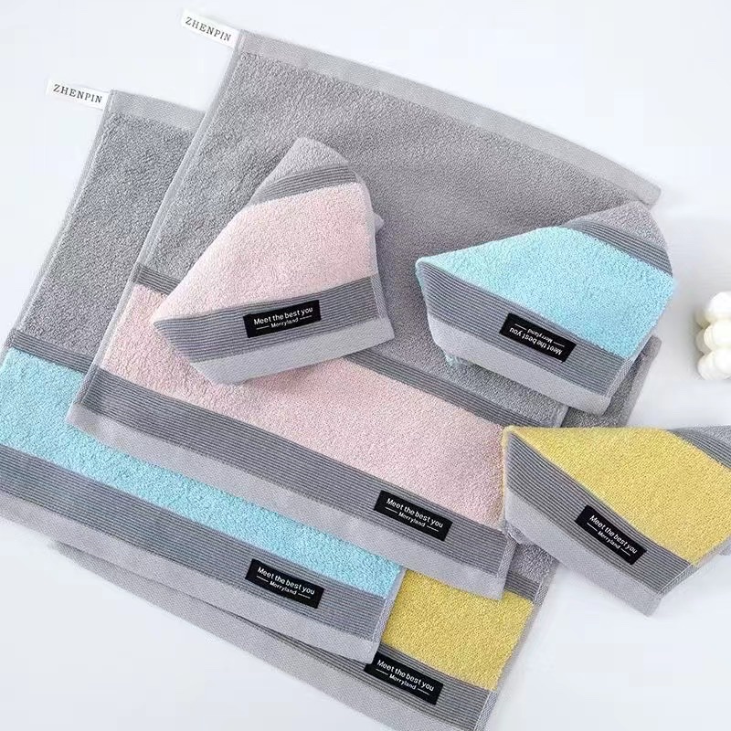 Toalla toalla de algodón toalla de baño toalla cuadrada conjunto de tres piezas hogar para adultos para hombres y mujeres estudiantes gran tamaño baño engrosado suave absorbente 100% algodón toalla facial de alto grado Specification image