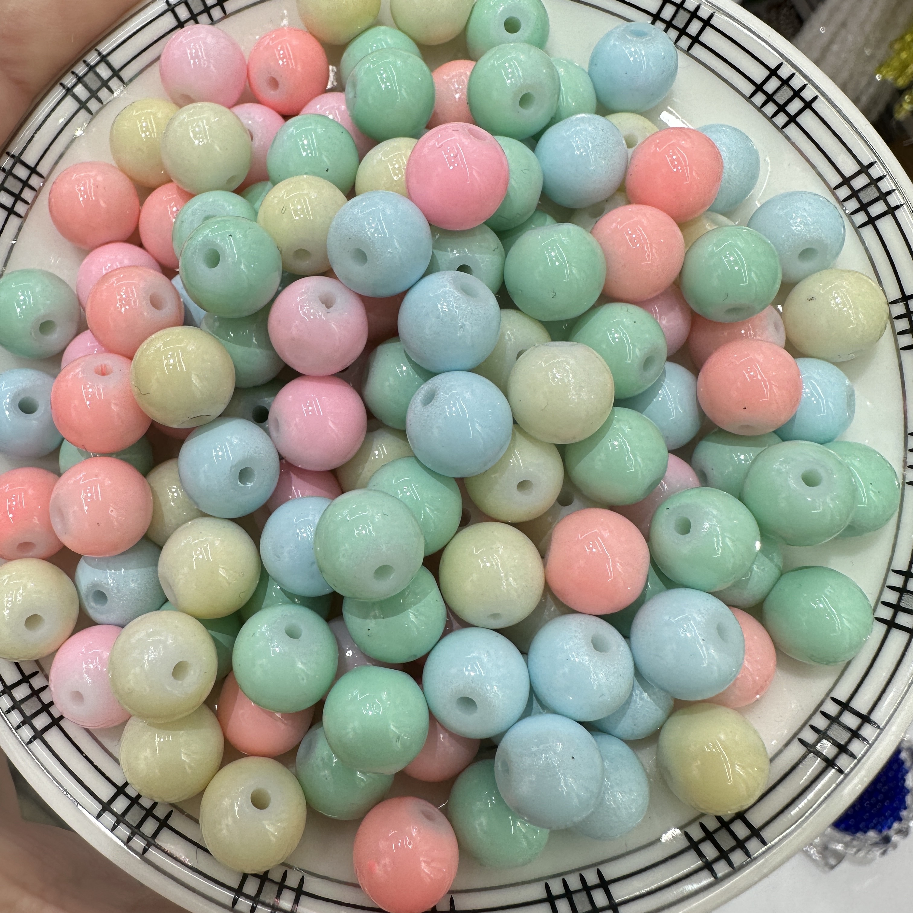 10mm manufacturer wholesale macaron glass round beads, glass beads, children's diy handcrafted accessories, loose beads wholesale details Picture