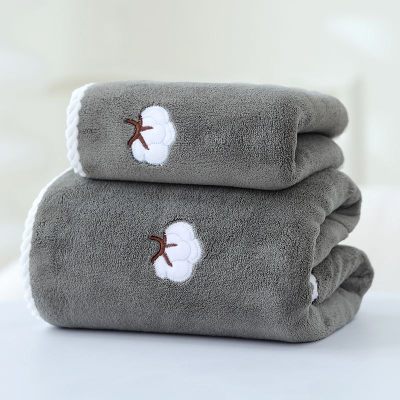 Toalla engrosada toalla de baño toalla de algodón bordada baño absorbente fuerte piel amiga velocidad de secado ultra suave dormitorio masculino y femenino hogar estudiante Specification image