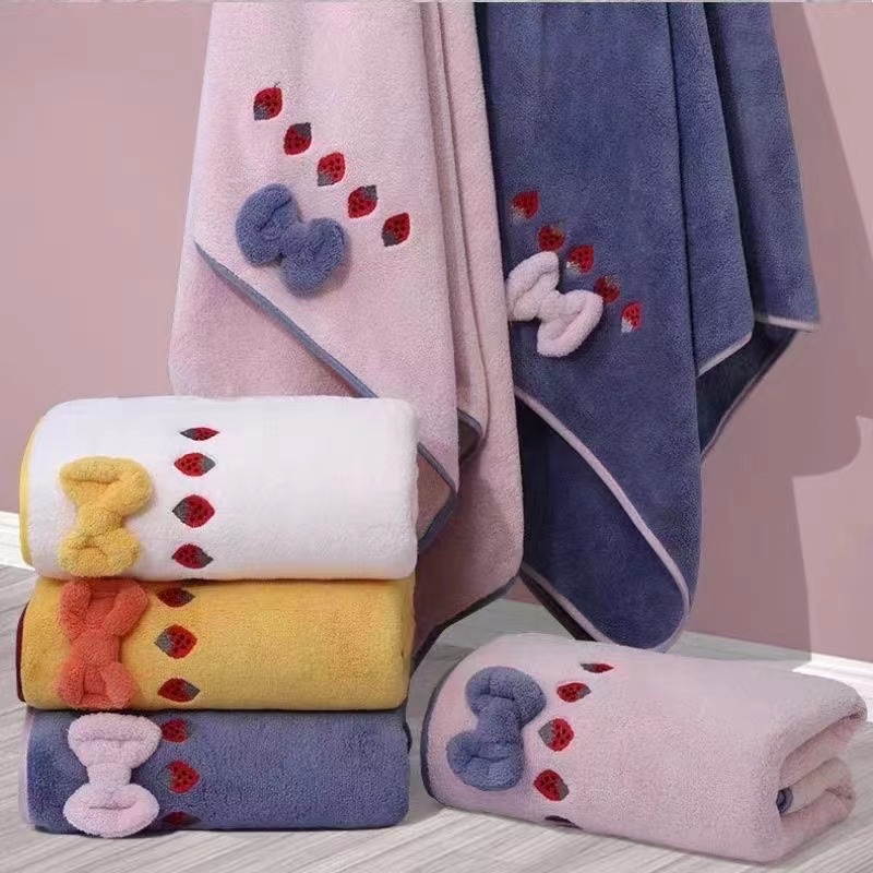 Toalla coral fleece suave y absorbente no se cae el pelo los niños cubierta extra gruesa manta toalla de playa toalla de baño arco Specification image