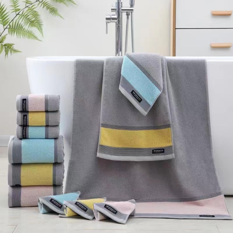 Toalla toalla de algodón toalla de baño toalla cuadrada conjunto de tres piezas hogar para adultos para hombres y mujeres estudiantes gran tamaño baño engrosado suave absorbente 100% algodón toalla facial de alto grado