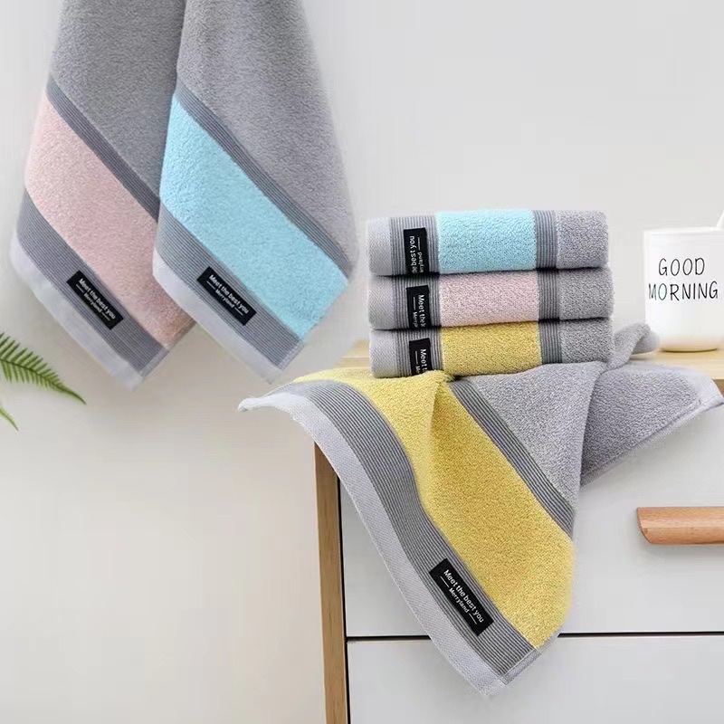 Toalla toalla de algodón toalla de baño toalla cuadrada conjunto de tres piezas hogar para adultos para hombres y mujeres estudiantes gran tamaño baño engrosado suave absorbente 100% algodón toalla facial de alto grado details Picture
