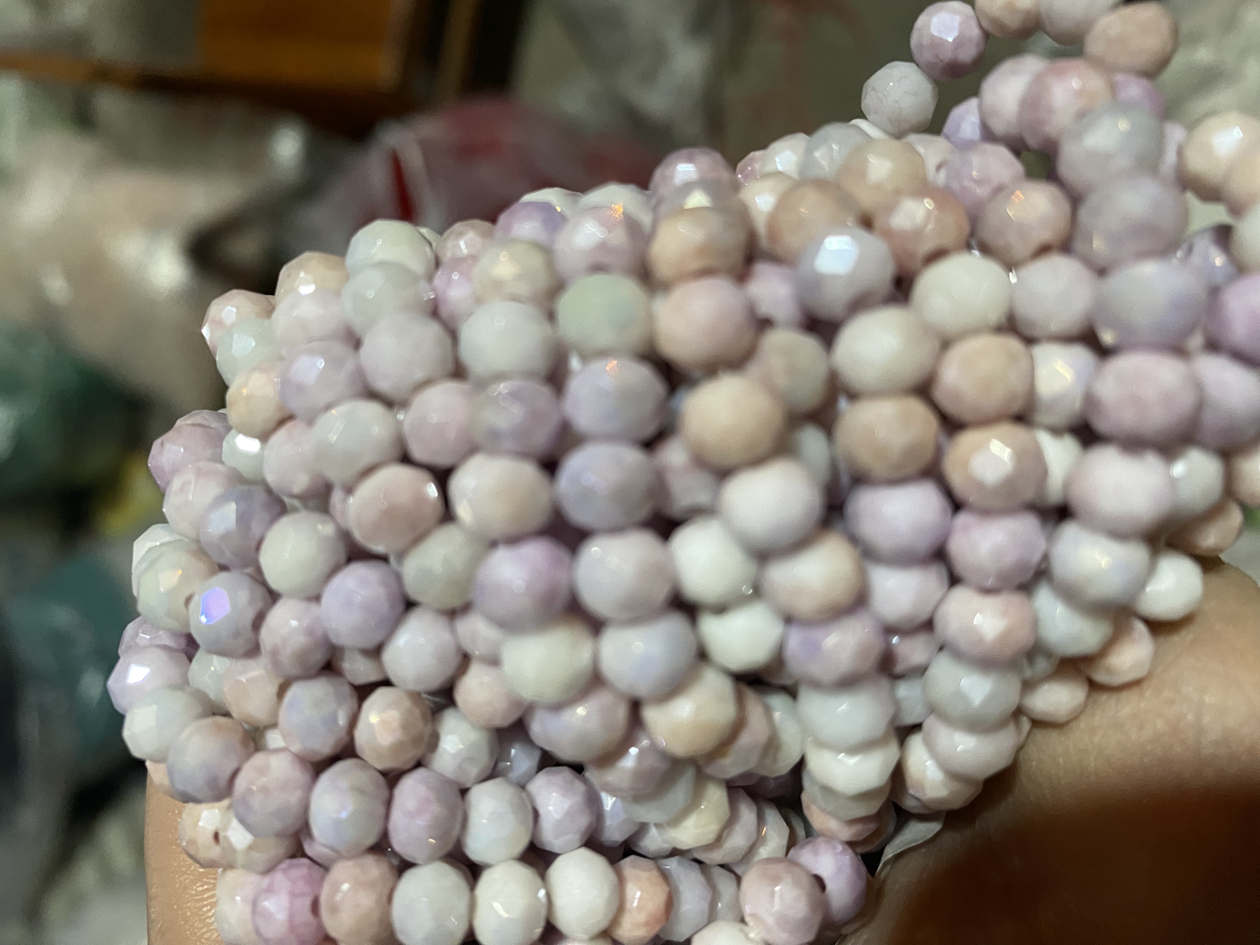 烤漆仿天然石扁珠水晶
