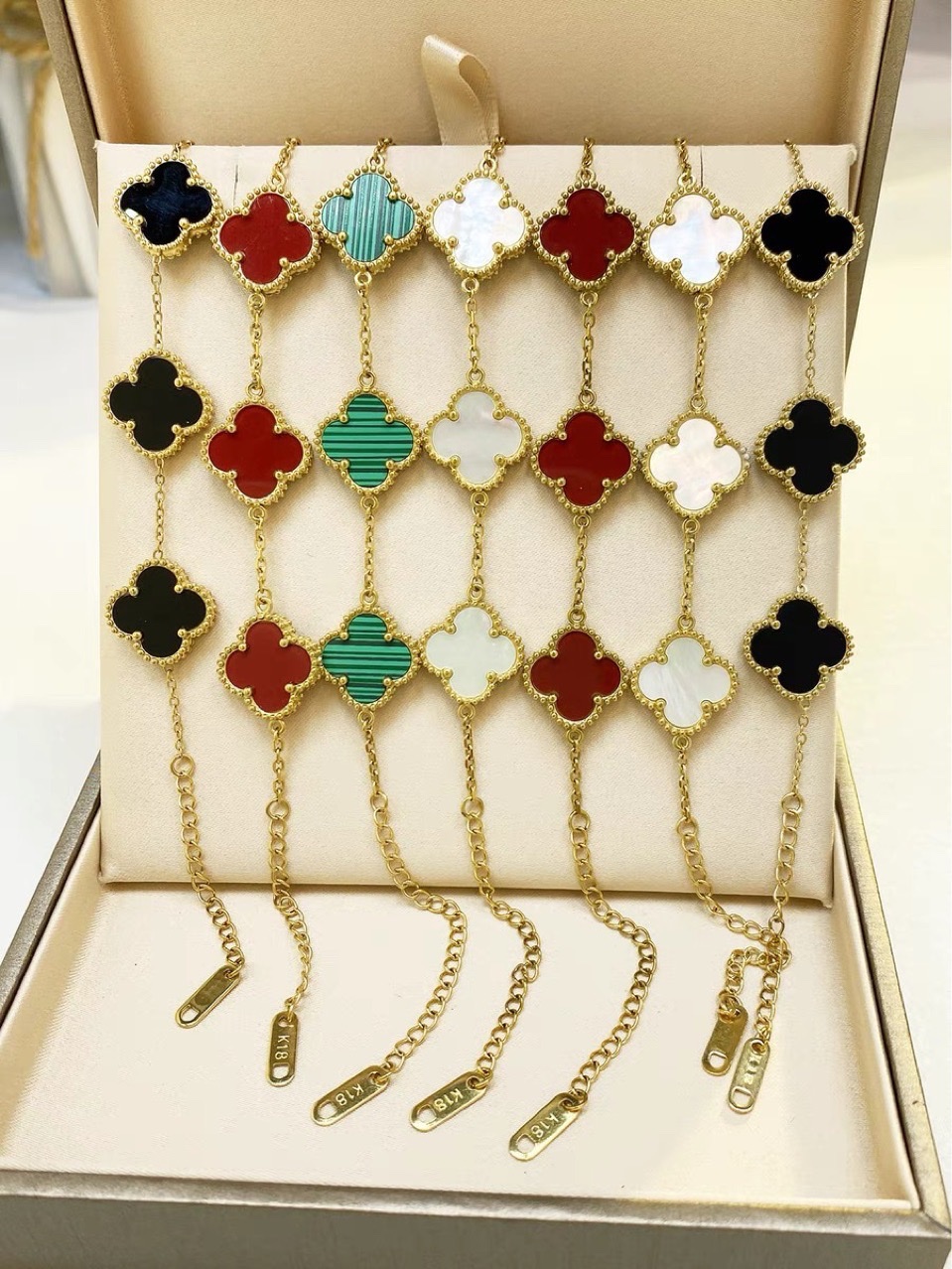 15mm four-leaf clover multifelled bracelet female titanium steel light luxury 18k niche design