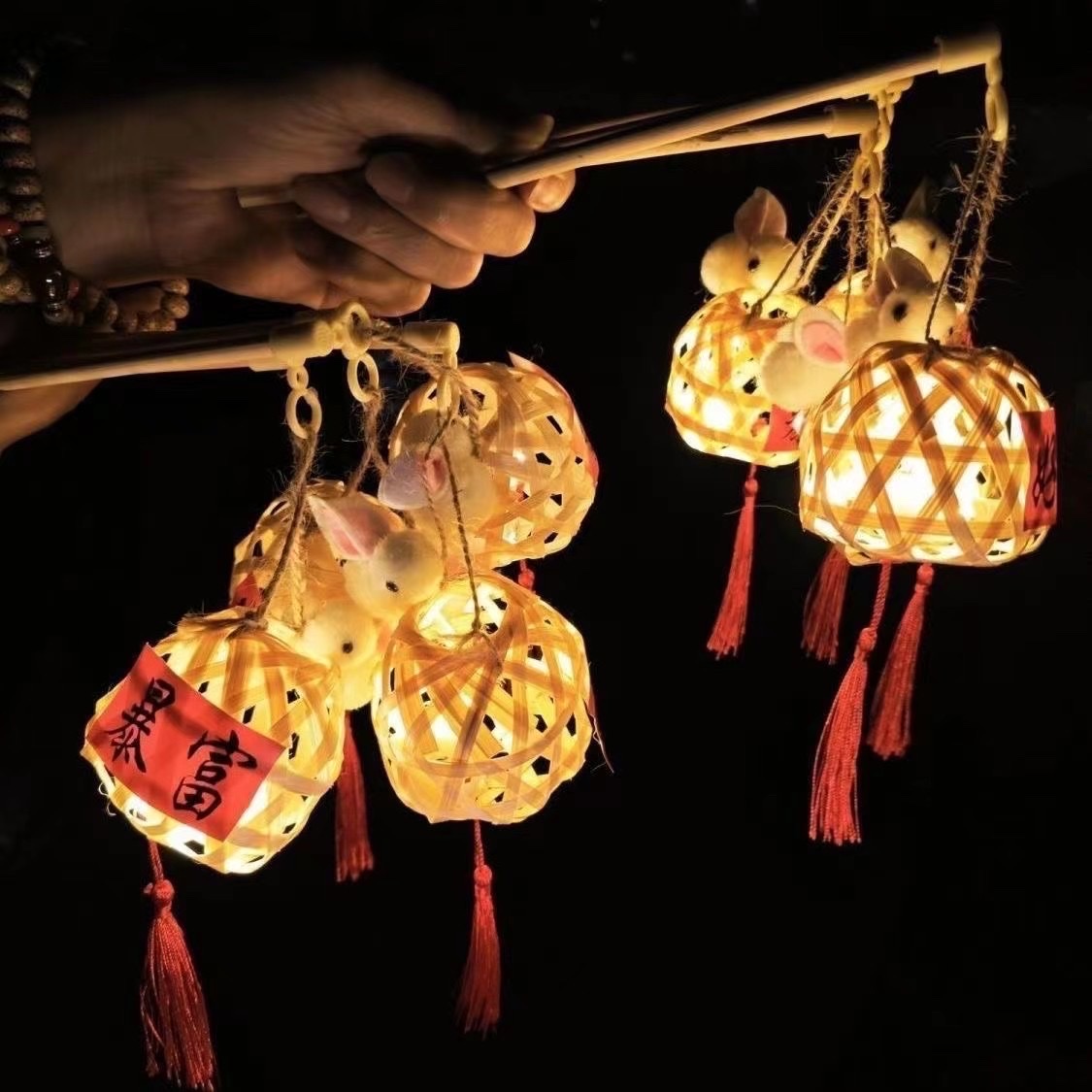 网红小灯笼，竹编灯笼，灯笼细节图