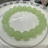New 10MM green jade bracelet, natural color finished bracelet, spinach green, fruit green jade, olive green ethnic style bracelet wholesale details Picture