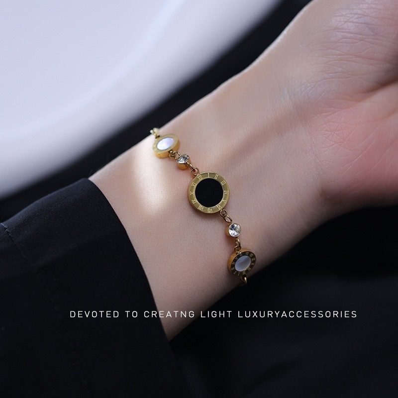 Black and white double sided zircon bracelet accessory temperament