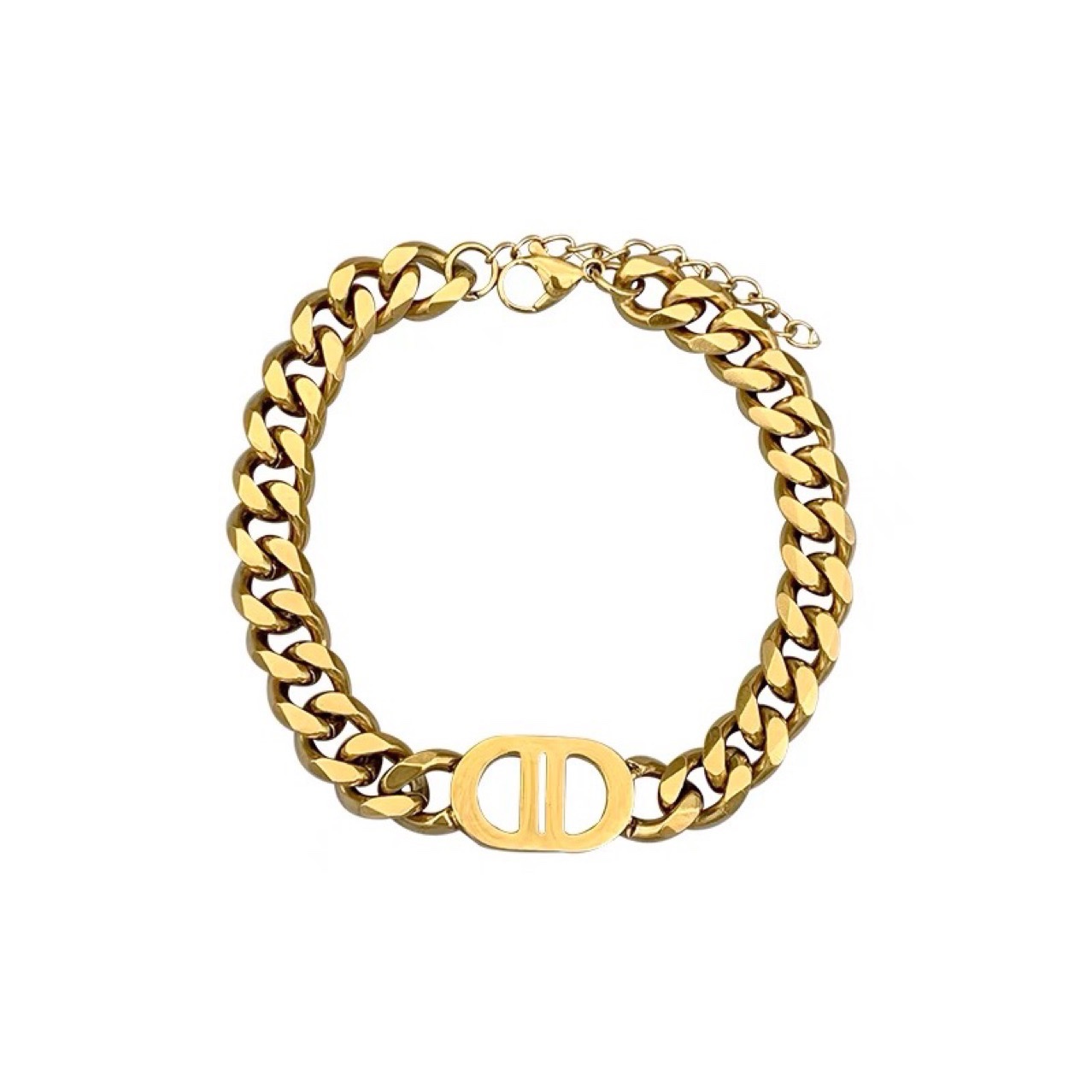 European and American ins letters titanium steel bracelet female personality exaggerated cold wind simple everything thick chain hip hop bracelet details Picture