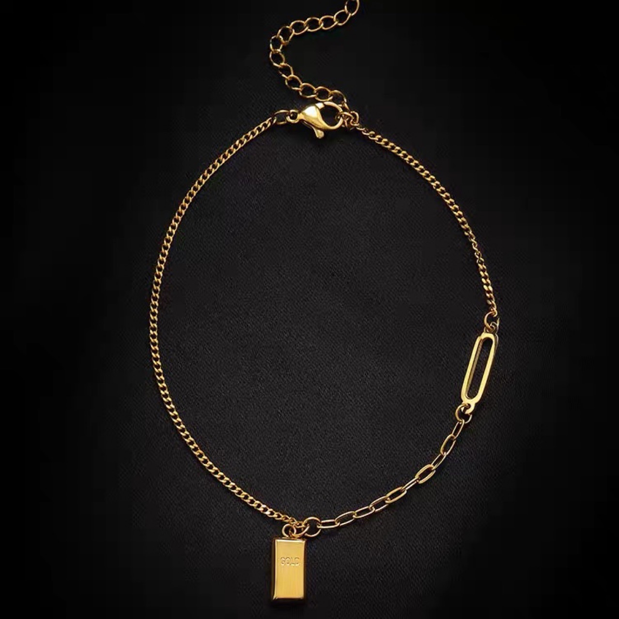 Small gold titanium steel anklet women's advanced cold wind foot chain light luxury fashion foot accessories details Picture