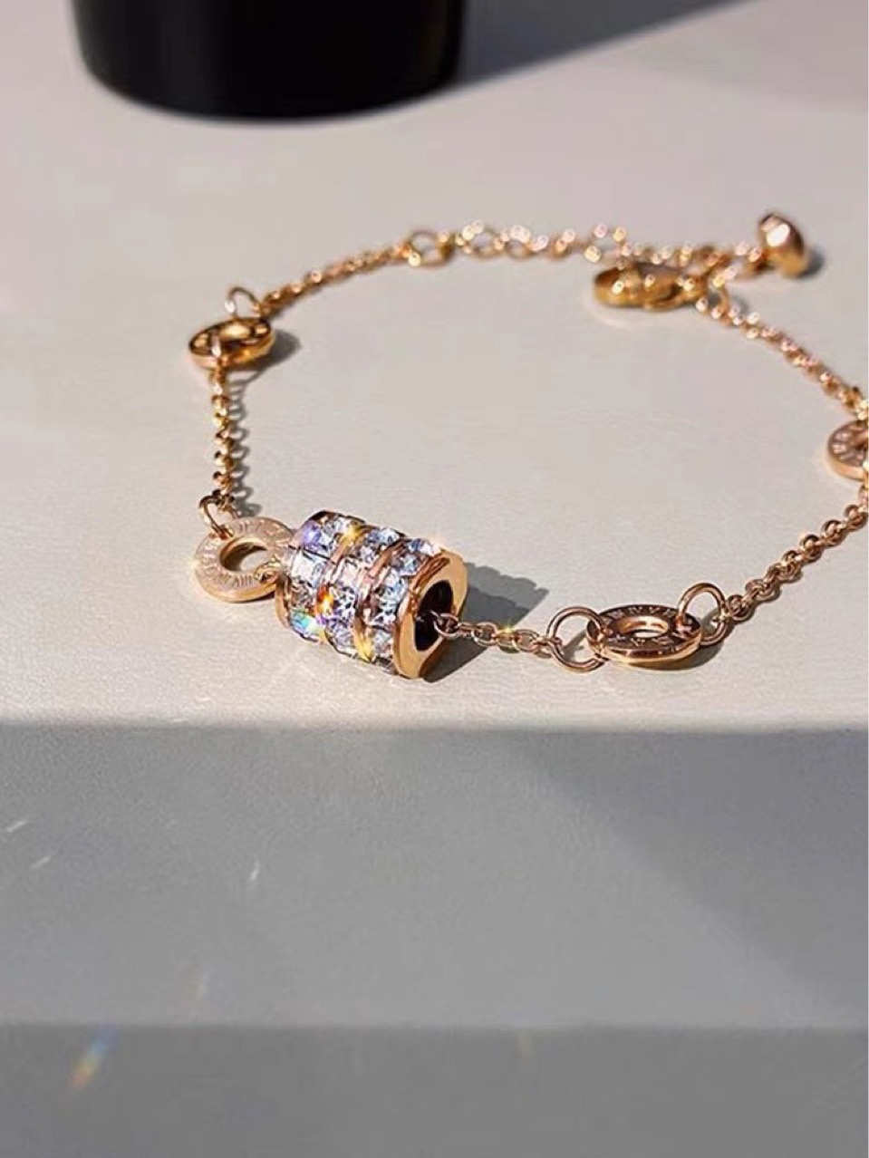 Small waist titanium steel bracelet ins niche design Roman bracelet advanced sense