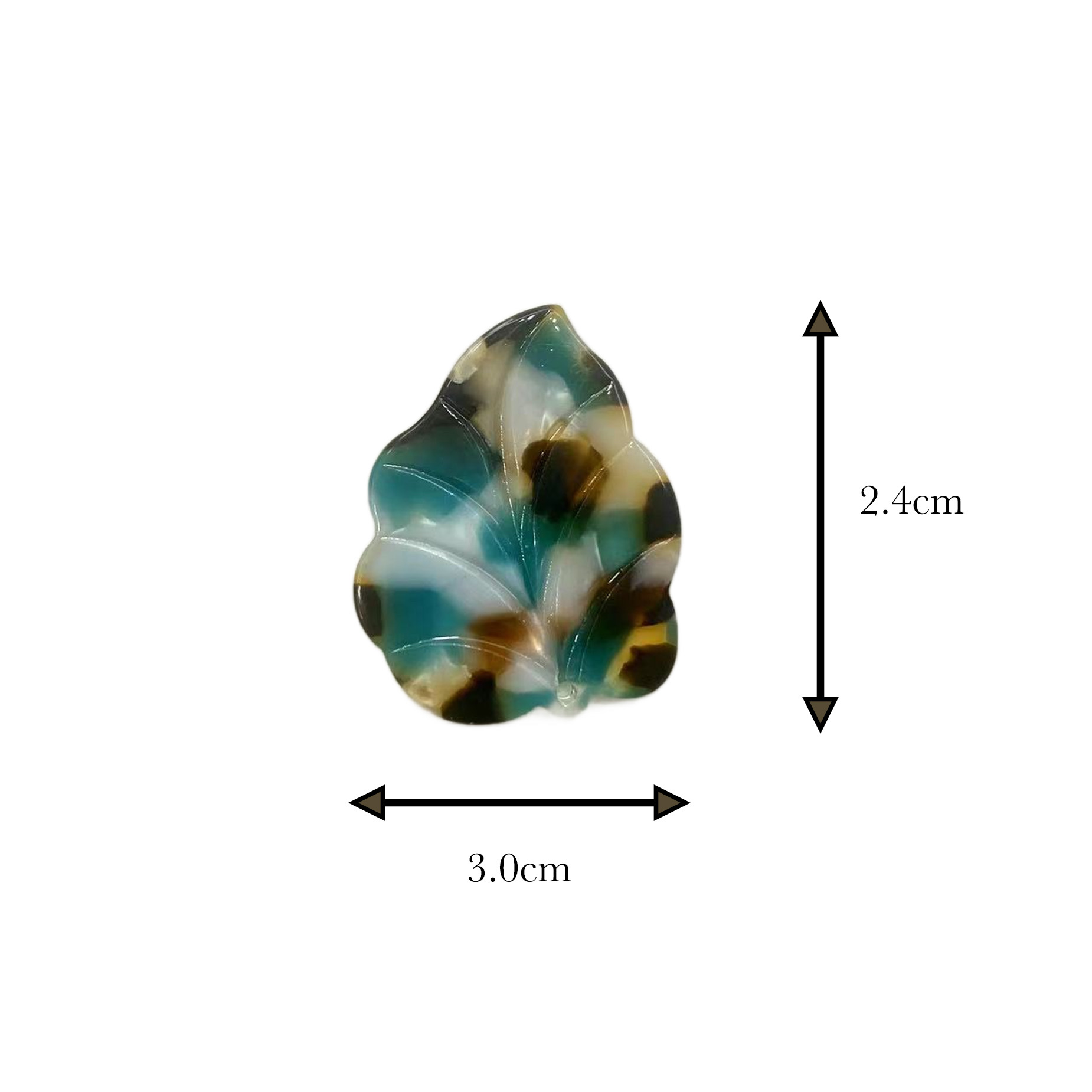 100个时尚精致可爱DIY迷你小树叶醋酸耳环吊坠配件DIY搭配树叶形状醋酸材质环保材质混色多种颜色带花纹叶状耳环细节图