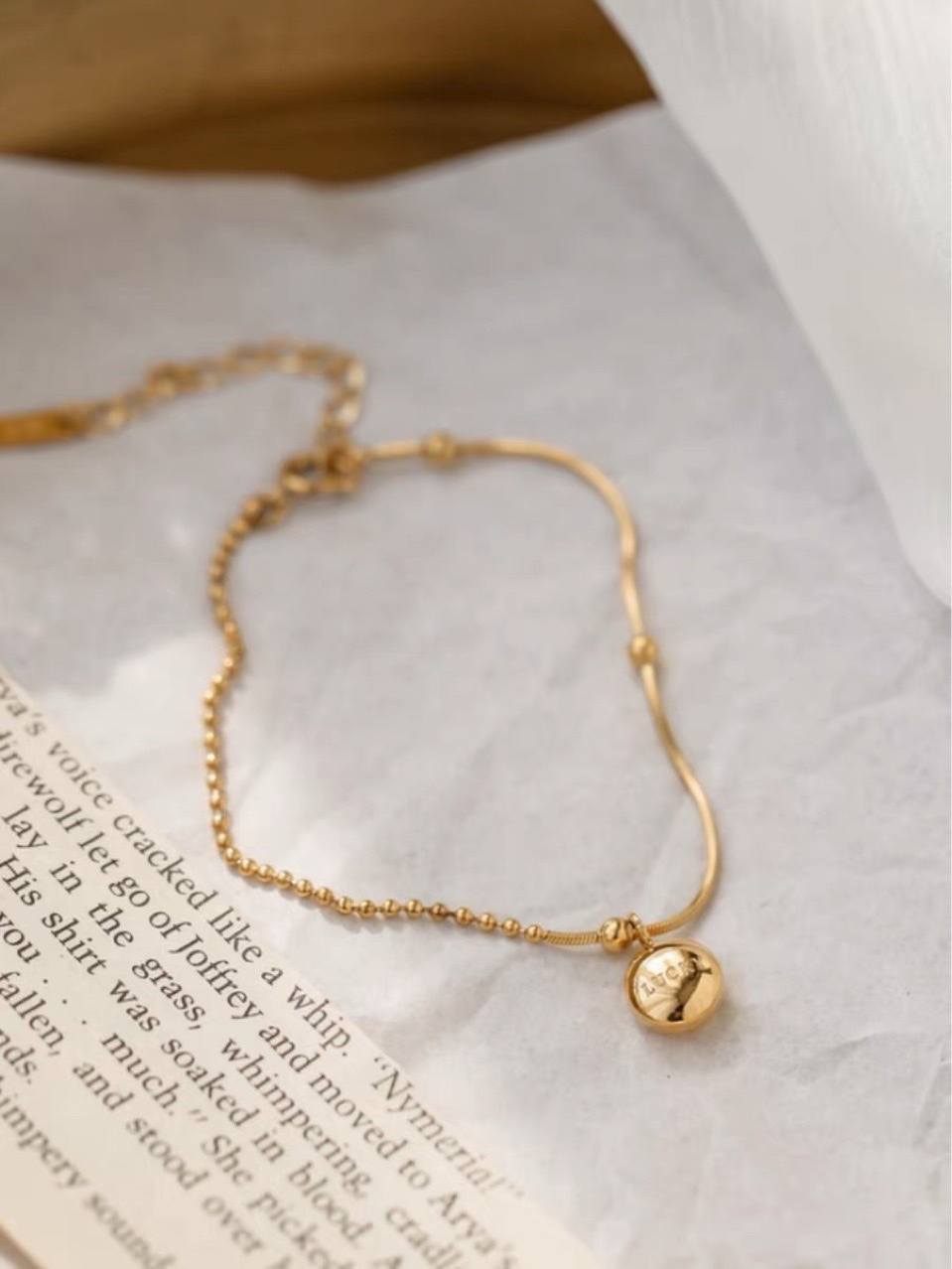 Lucky little bean anklet female network red fashion niche light luxury details Picture