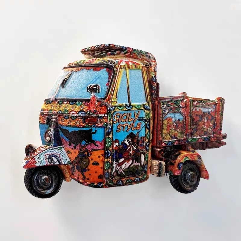 意大利西西里风格三轮车旅游纪念家居装饰工艺品磁力贴冰箱贴