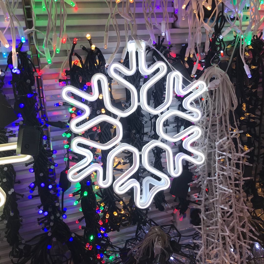 LED流星雨灯带雪花灯造型五星商户外春节彩灯树灯节日亮化圣诞节2