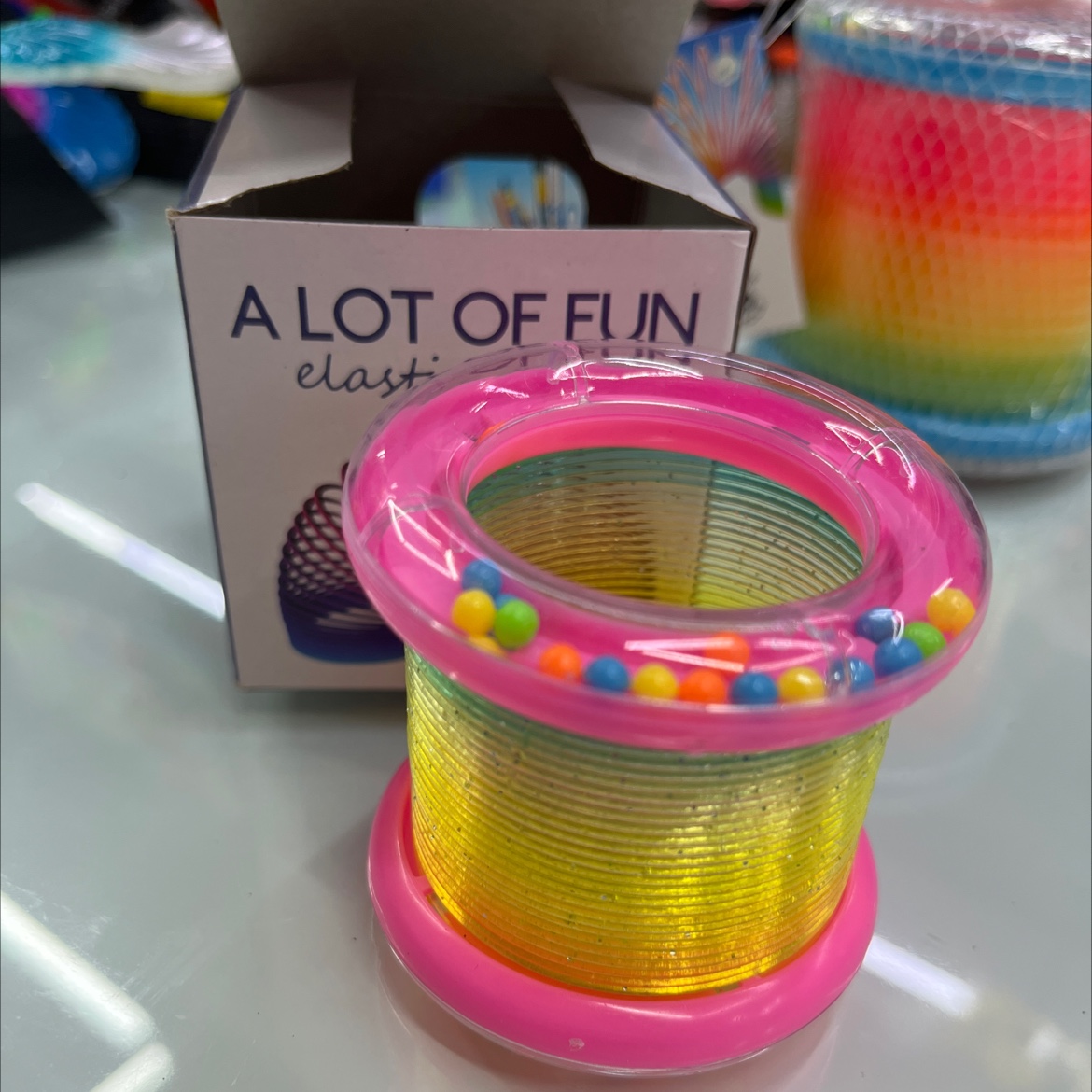 塑料制品透明彩虹圈弹珠彩虹圈塑料玩具儿童玩具详情图1