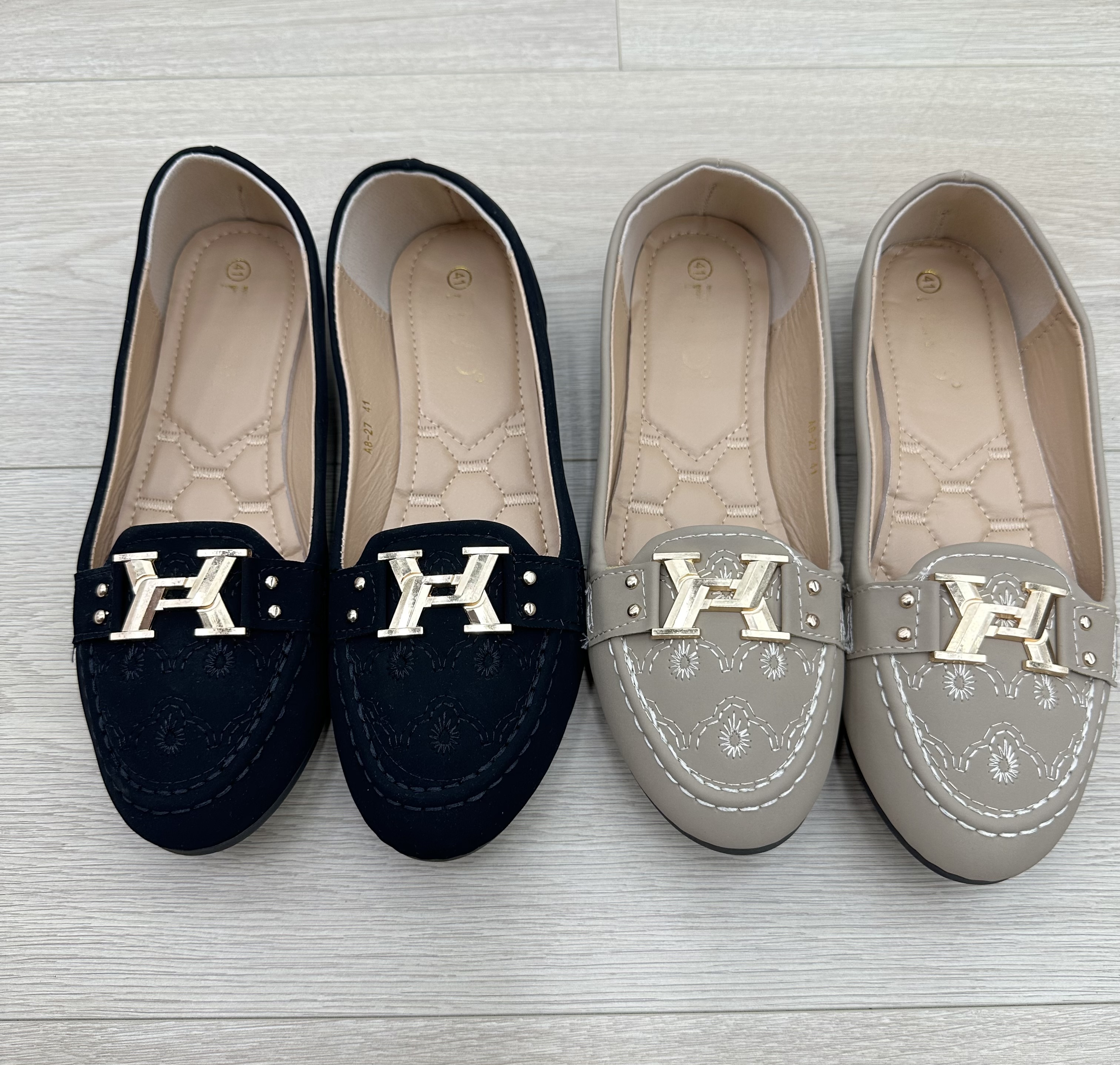 牛巴刺绣单鞋平底女鞋注塑女单鞋包子鞋注塑工艺休闲单鞋