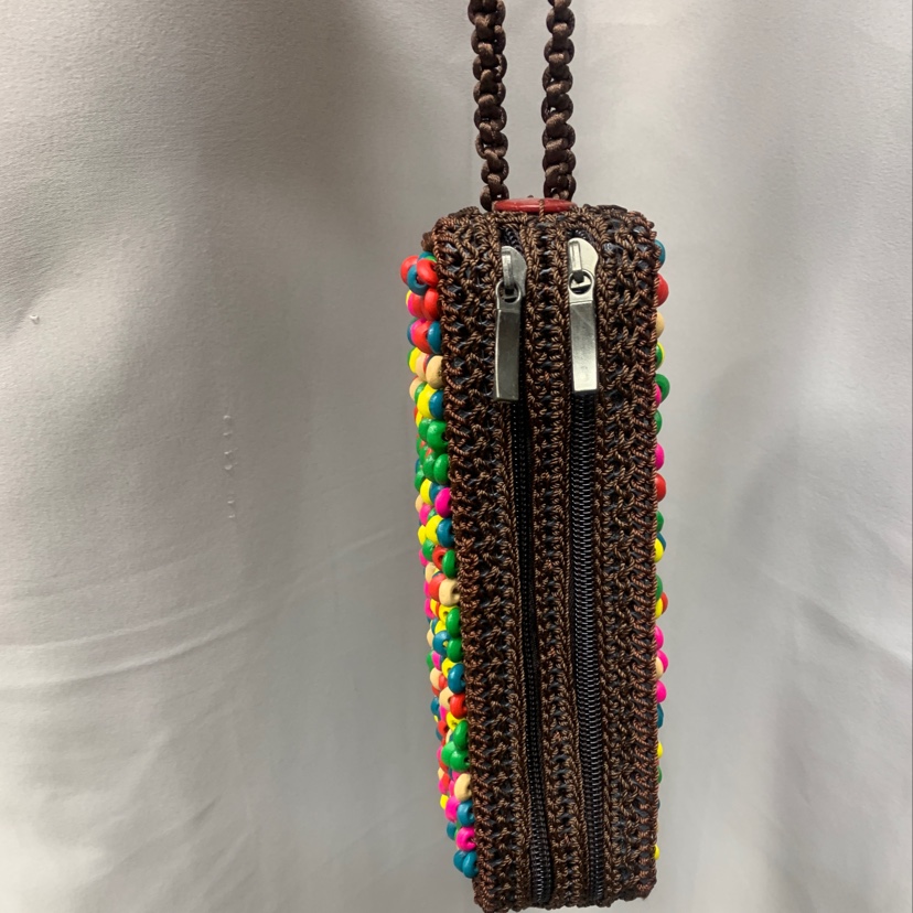 Variable Box Bar Color Wood Bead Bag Double Handle Machine Bag Wearing Bead Female Bag Factory New Specification drawing