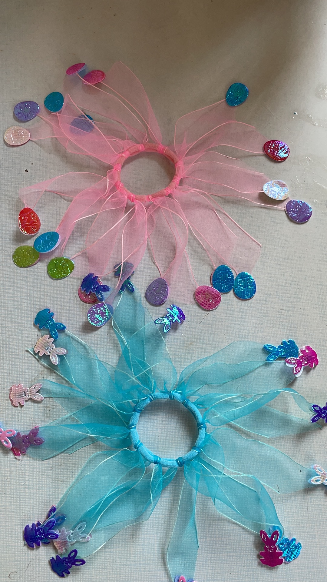 七彩花片丝带发圈头绳韩国流行饰品