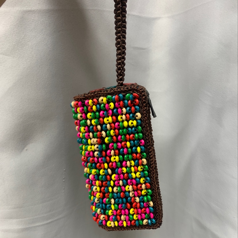 Variable Box Bar Color Wood Bead Bag Double Handle Machine Bag Wearing Bead Female Bag Factory New details Picture