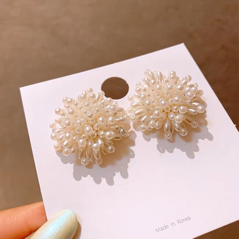 Fashionable Korean Popcorn Pearl Stud Earrings With Casual Earrings