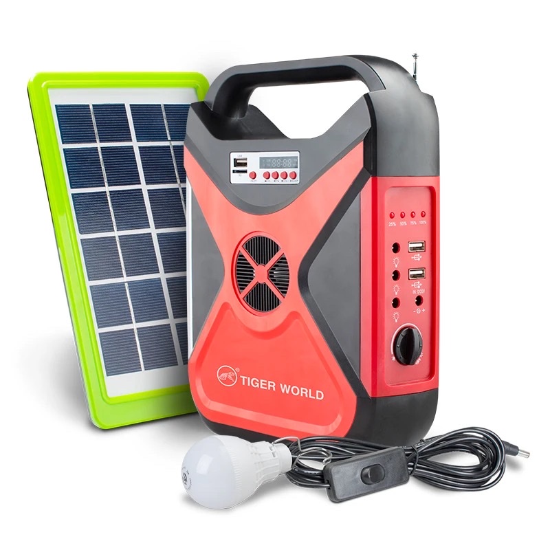 Portable outdoor power supply solar charging multi-functional energy storage small system with radio indoor and outdoor lighting Specification drawing