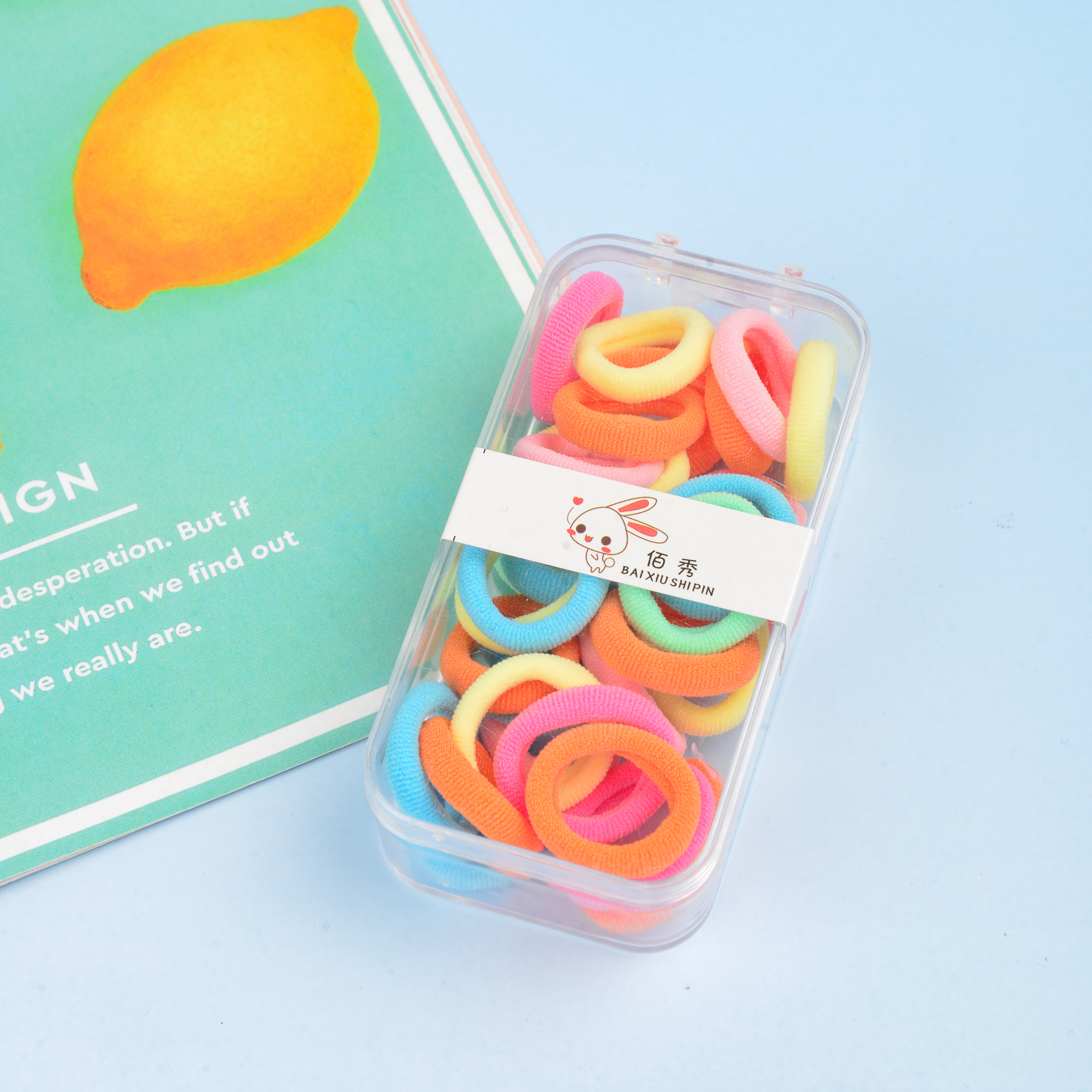 [2023 New] Korean Version Of Color Children's Small Towel Circle Rubber Band Hair Circle Candy Color High Elastic Simple Female Specification drawing