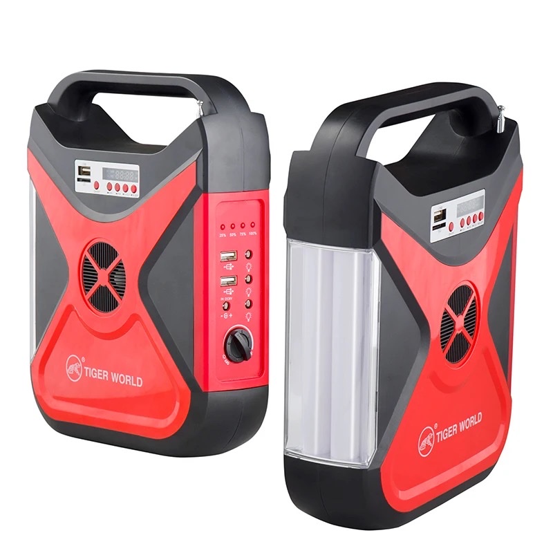 Portable outdoor power supply solar charging multi-functional energy storage small system with radio indoor and outdoor lighting Application Scenario