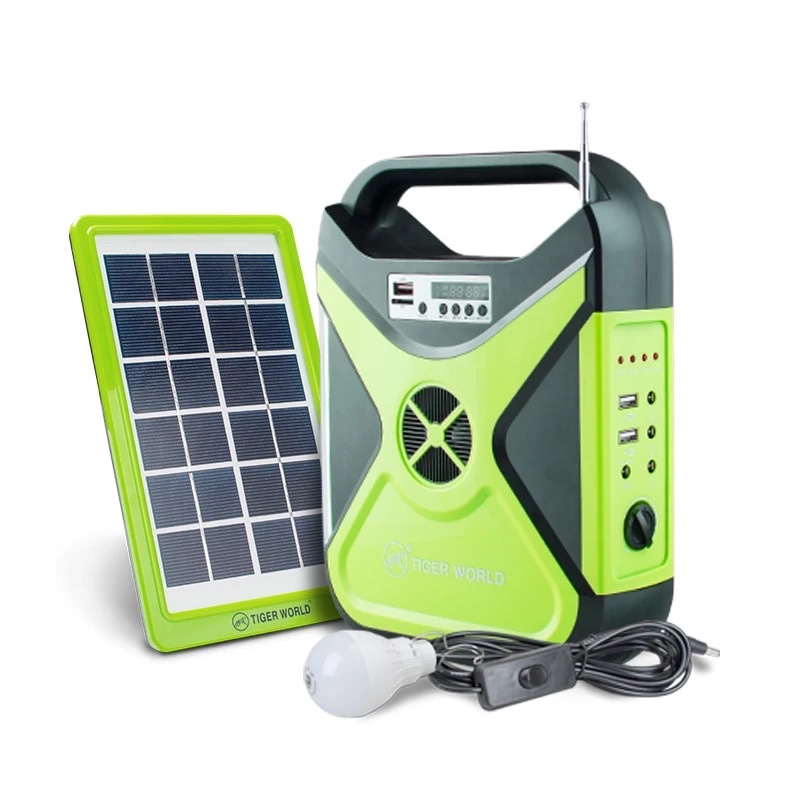 Portable outdoor power supply solar charging multi-functional energy storage small system with radio indoor and outdoor lighting Item Picture