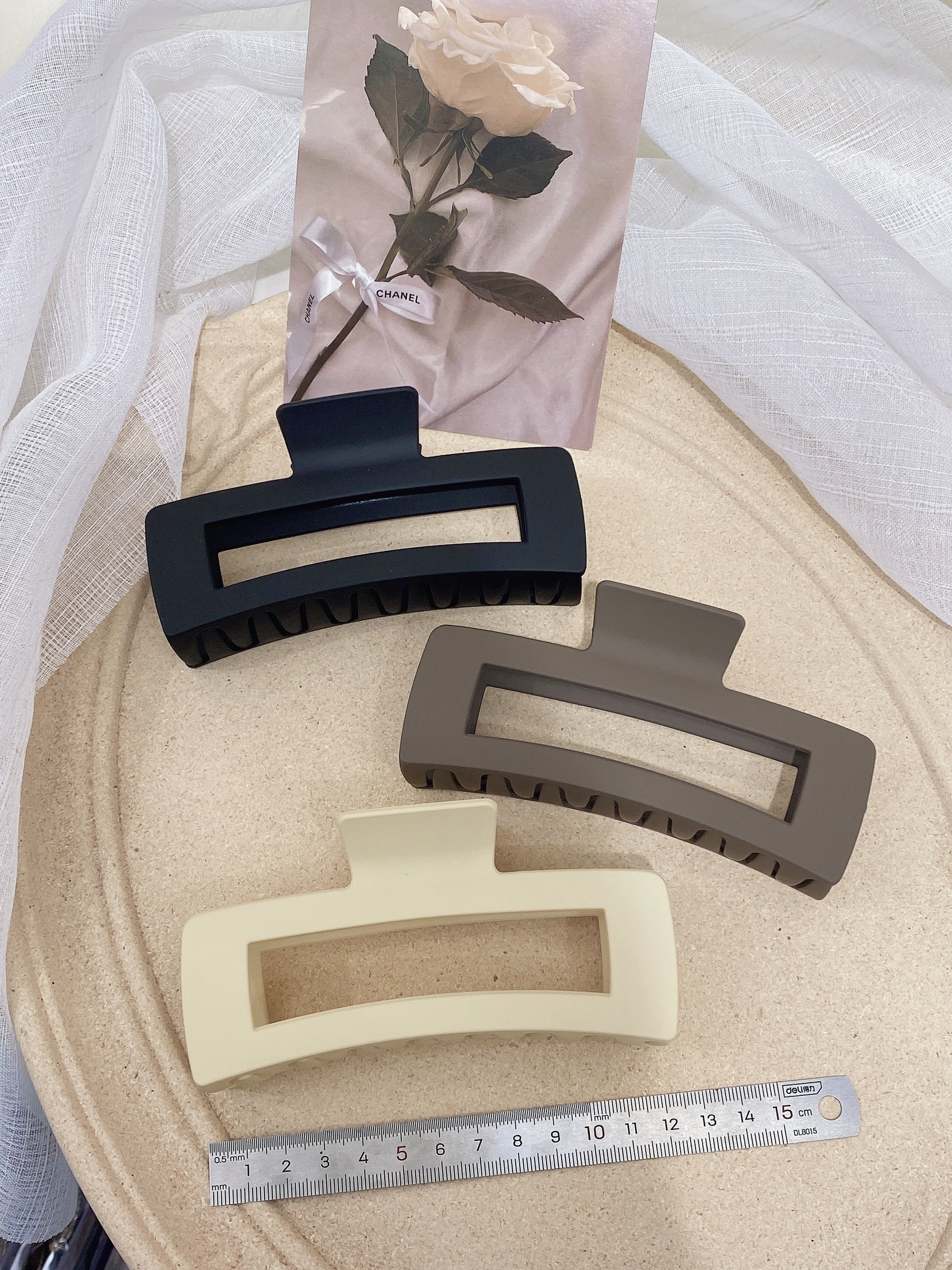 磨砂巧克力色13cm大方洗澡抓夹