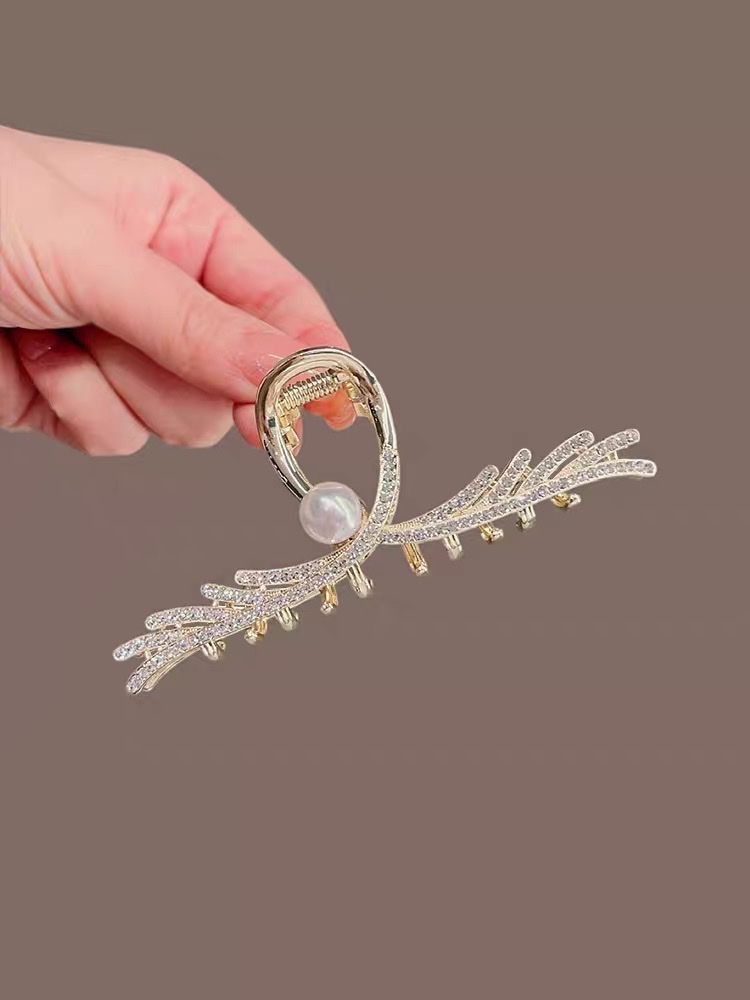 High-end and exquisite shark clip, large hair clip, women's updo, hair clamp, simple and elegant headwear at the back of the head Specification image