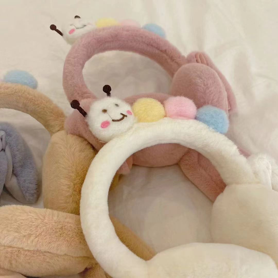 小蜜蜂卡通耳罩，冬天保暖必备，带气囊捏捏耳朵会动详情图3