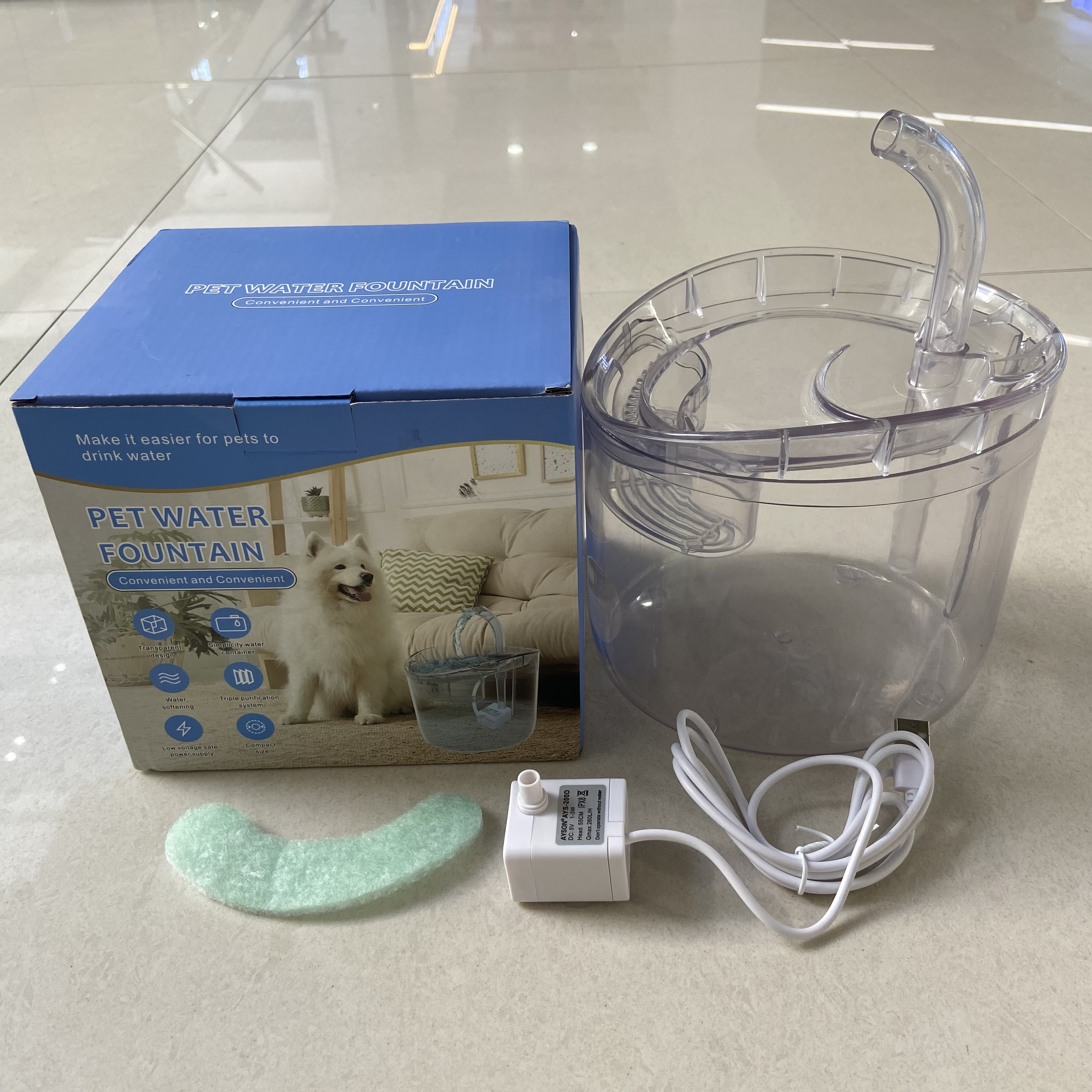 猫咪自动透明饮水机喝水流动水盆喷泉猫用循环喂水器智能饮水器