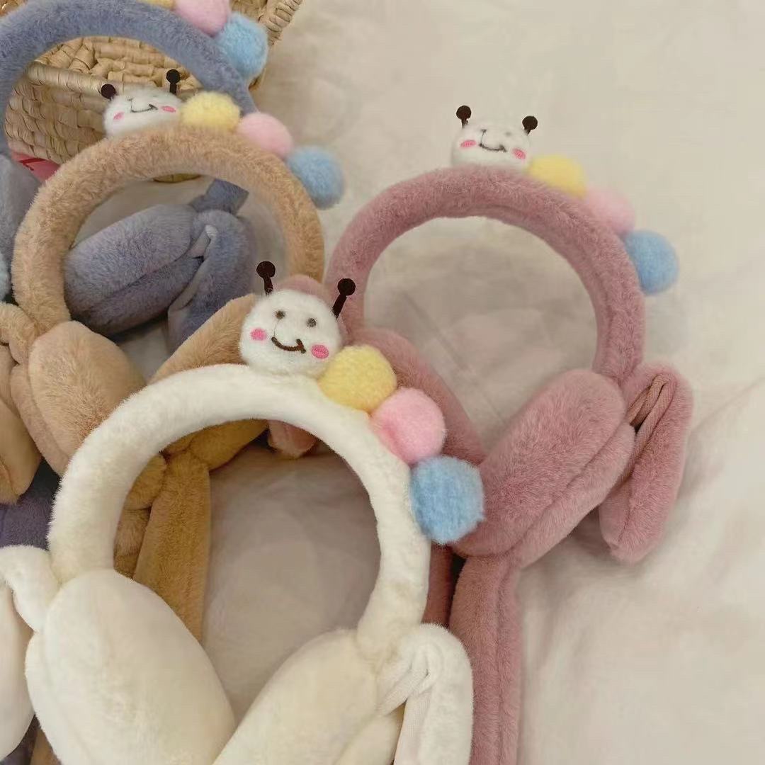 小蜜蜂卡通耳罩，冬天保暖必备，带气囊捏捏耳朵会动