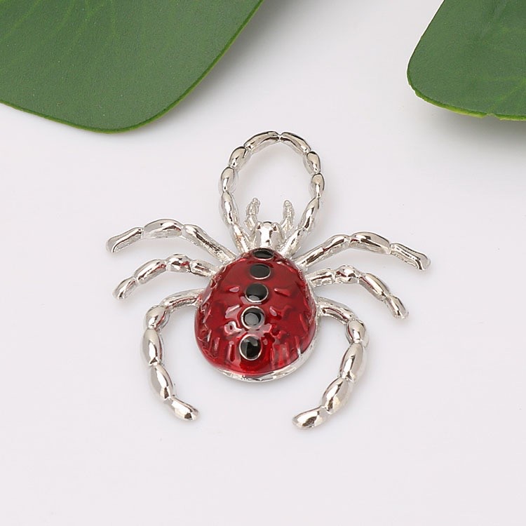 diy Halloween prank spider accessories - A terrifying animal spider necklace. Earrings, pendants, alloy accessories for hanging pendants details Picture
