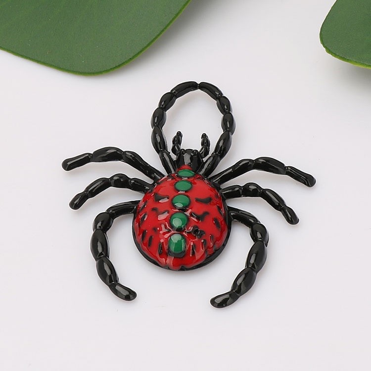 diy Halloween prank spider accessories - A terrifying animal spider necklace. Earrings, pendants, alloy accessories for hanging pendants Item Picture