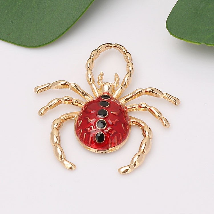 diy Halloween prank spider accessories - A terrifying animal spider necklace. Earrings, pendants, alloy accessories for hanging pendants Specification image