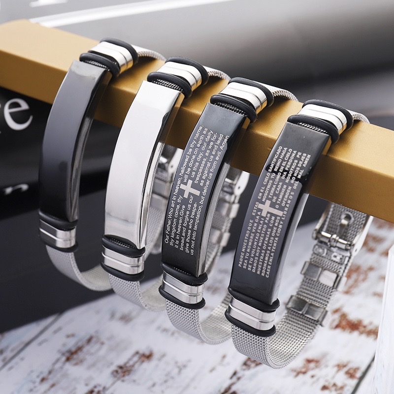 Cross-border Amazon e-commerce stainless steel watch straps, mesh straps, smooth couple bracelets, simple titanium steel men's accessories wholesale Specification image