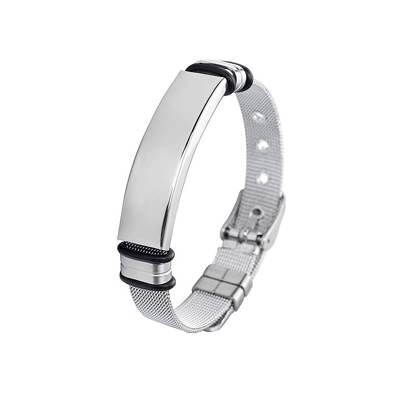 Cross-border Amazon e-commerce stainless steel watch straps, mesh straps, smooth couple bracelets, simple titanium steel men's accessories wholesale Item Picture