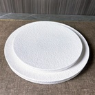 岩层系列高档白色压纹陶瓷圆平板盘8.25寸10.25寸餐具酒店餐馆商用家用
