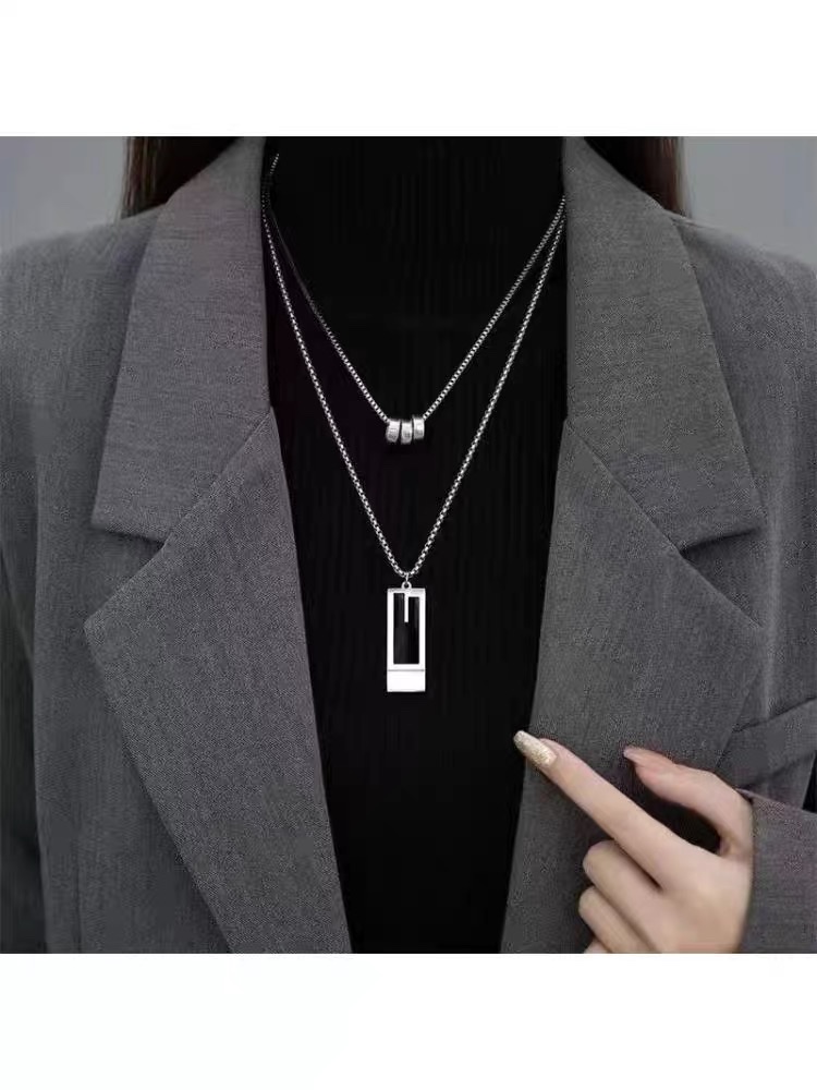 毛衣链大气高档潮流项链饰品长款女高级感百搭双层叠戴配饰新款