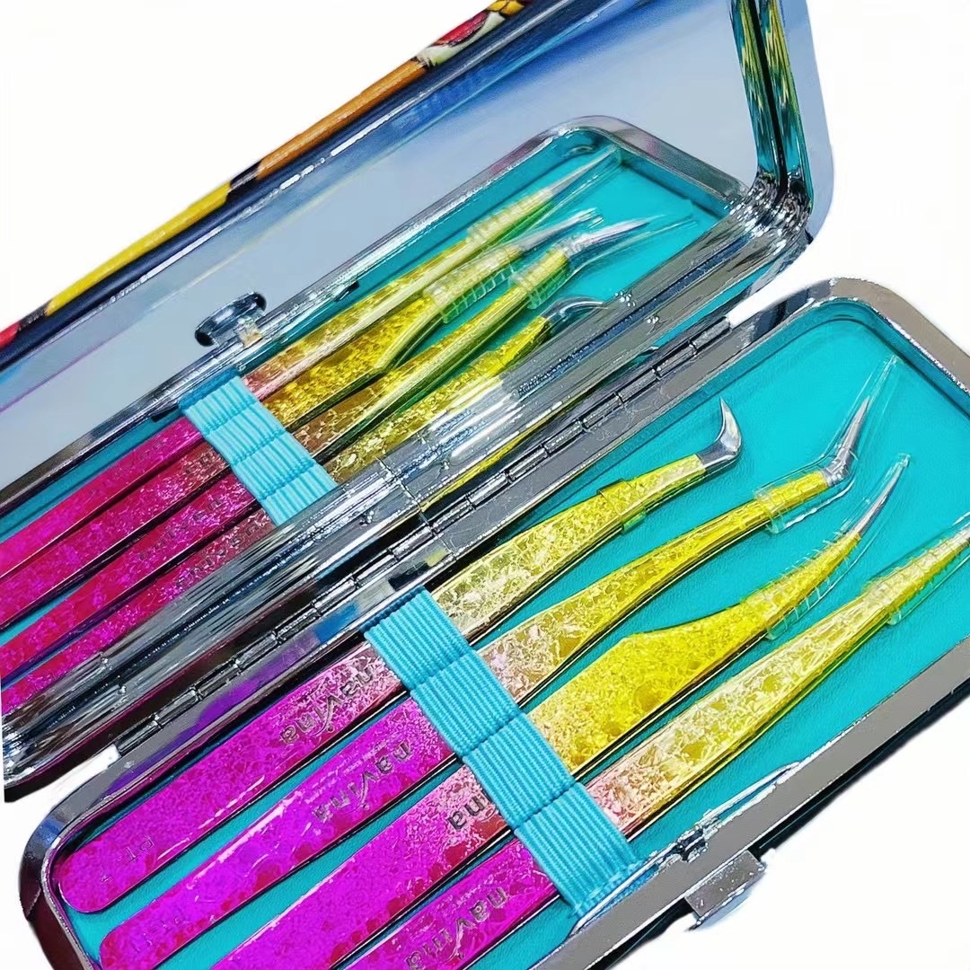 Ice Planted False Eyelash Tweezers Set Specification drawing